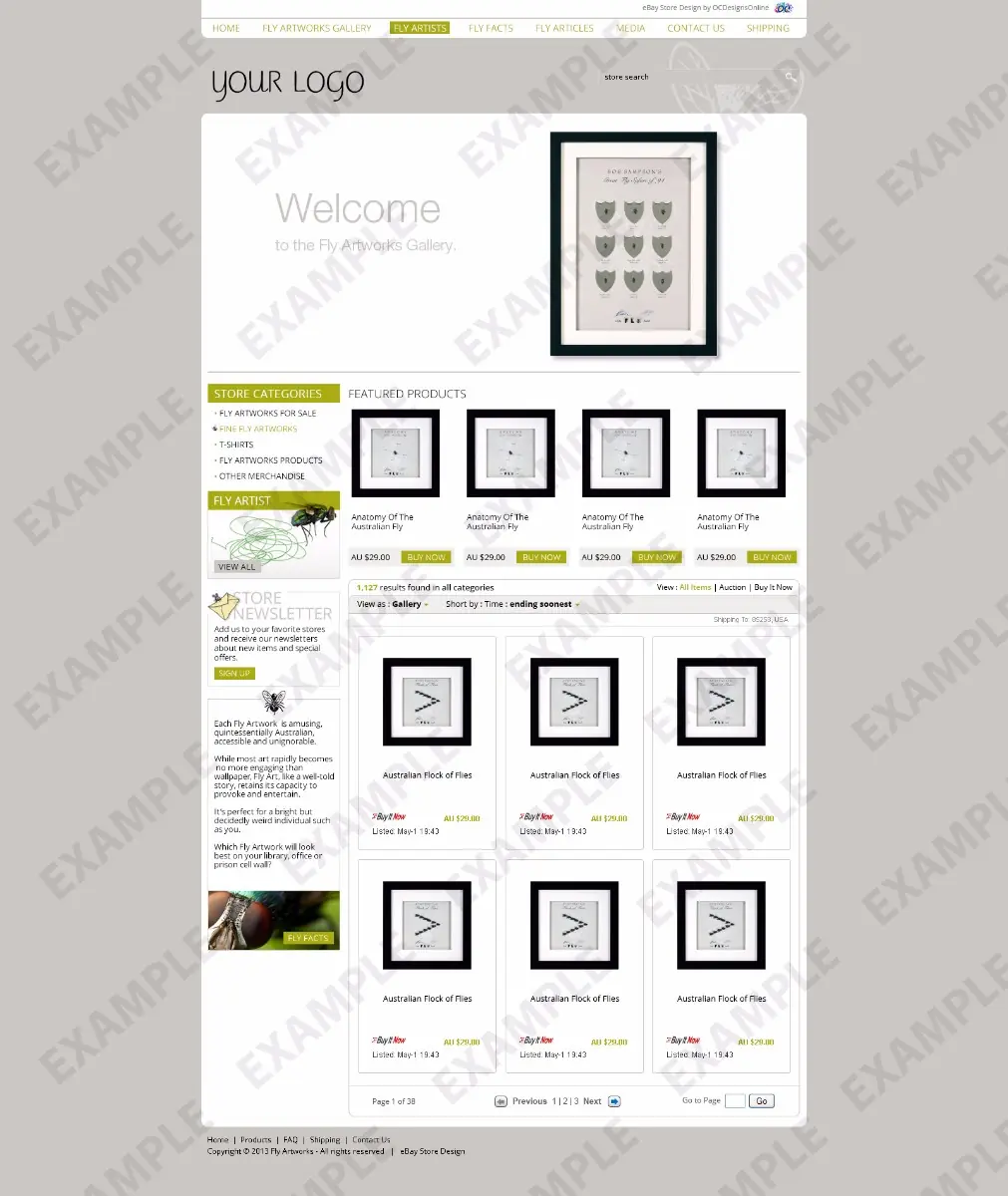 Zaba store design #1250 — premade eBay design preview