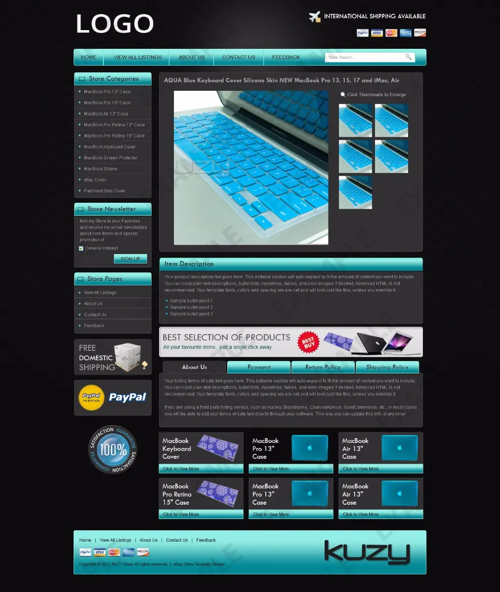 Mymm listing template #1230 — premade eBay design preview