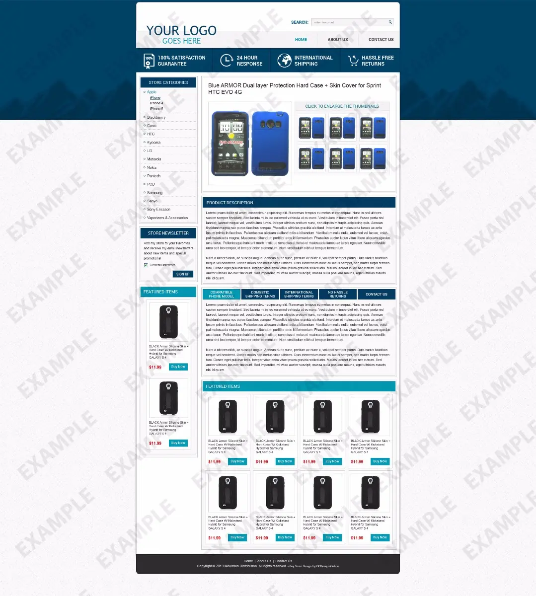 Jumpspan listing template #1225 — premade eBay design preview