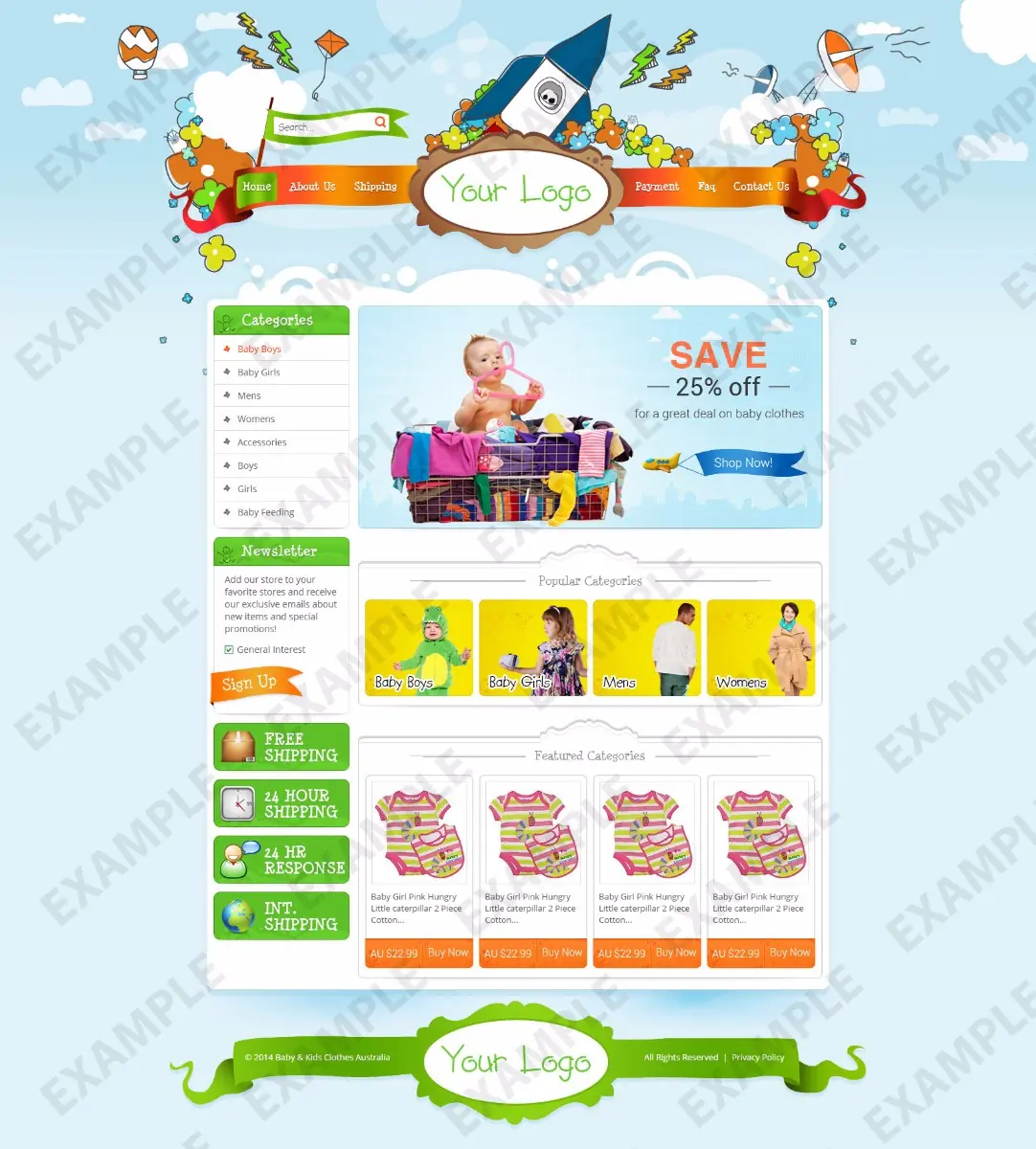 Feedcast store design #1229 — premade eBay design preview