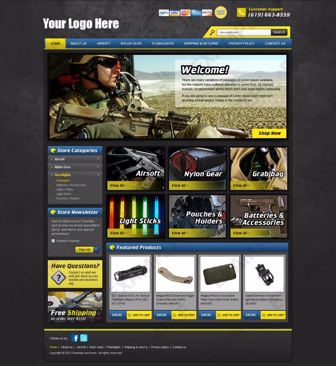 Babblelounge premade eBay store design #1242 for sporting goods