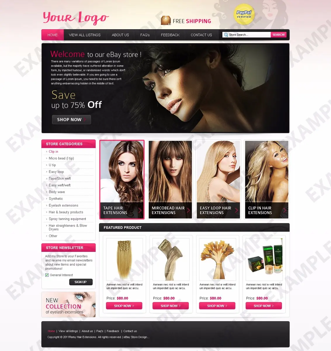 Cogimbee premade eBay store design #1291 for beauty