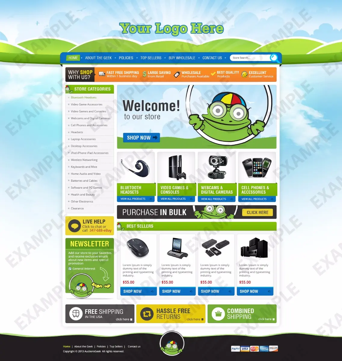 Digicat premade eBay store design #1205 for any industry