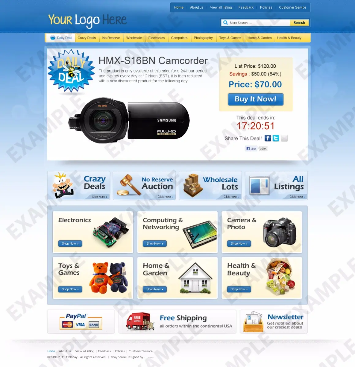 Zoomshots premade eBay store design #1281 for any industry