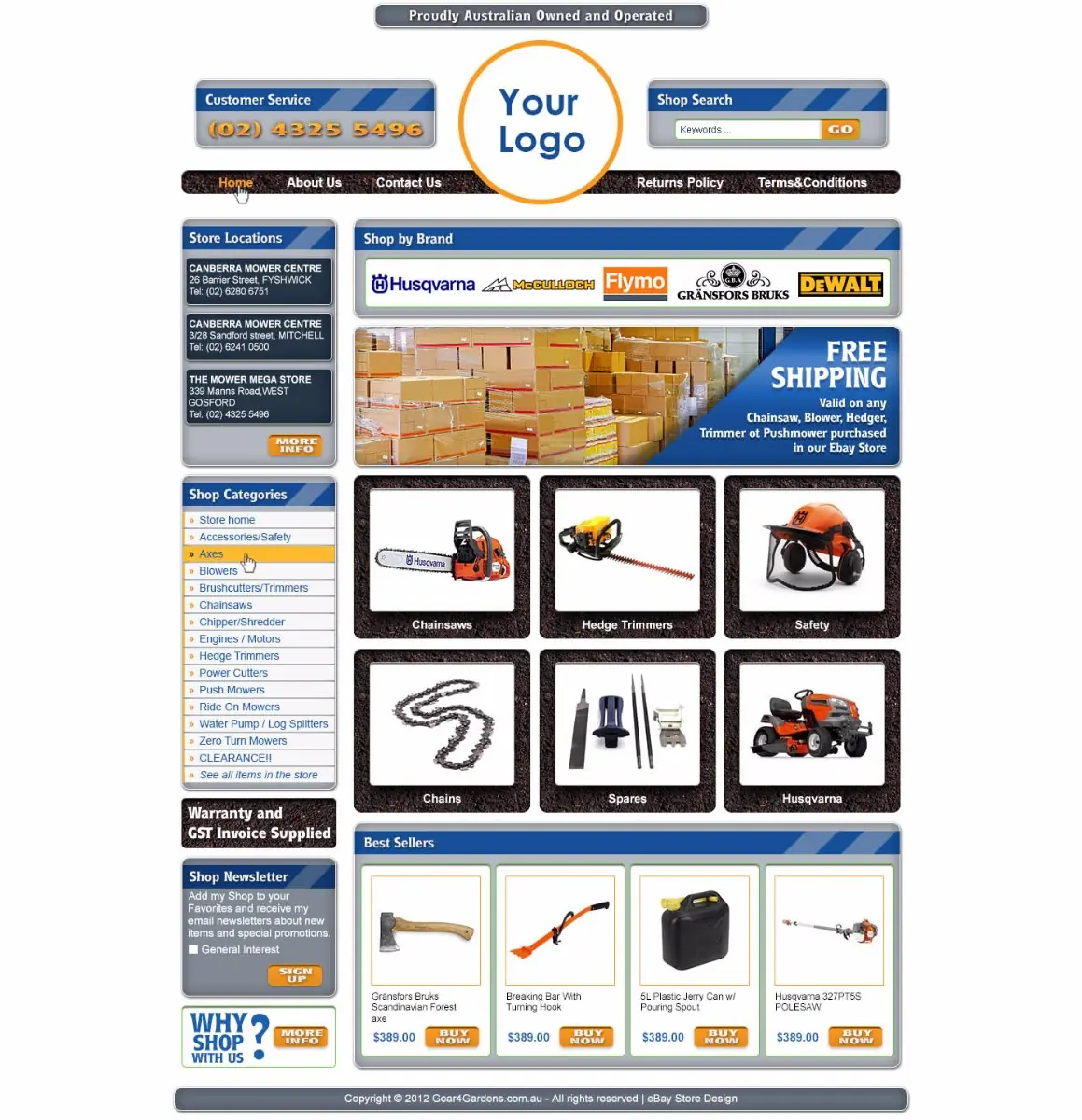 Chatsphere premade eBay store design #1340 for home & garden