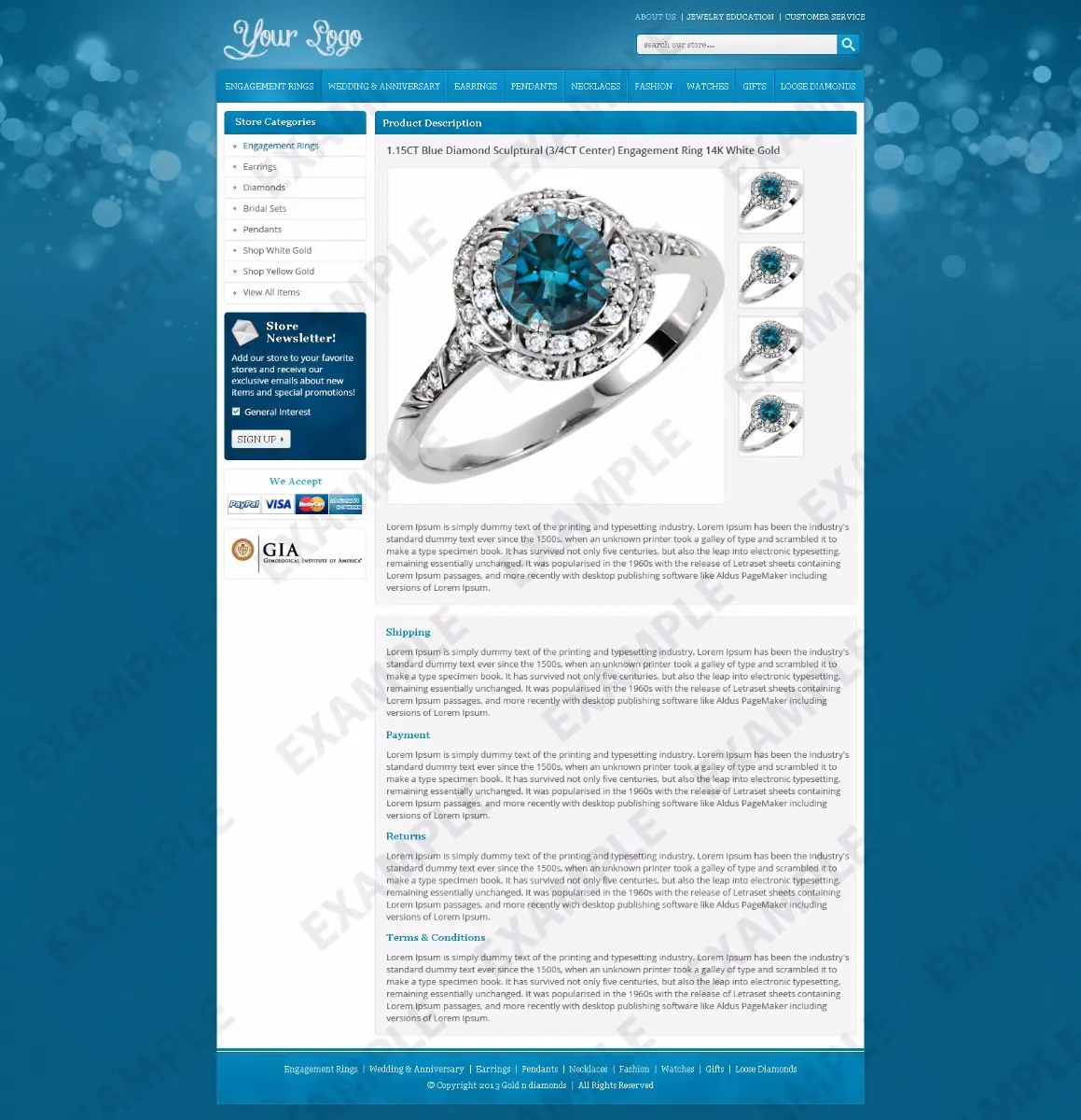 Jamm premade eBay listing template #1210 for jewelry & watches