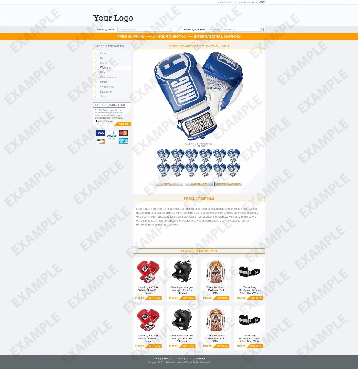 Blogshots listing template #1273 — premade eBay design preview