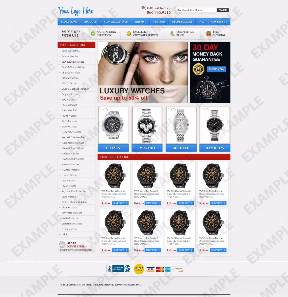 Youspan store design #1263 — premade eBay design preview