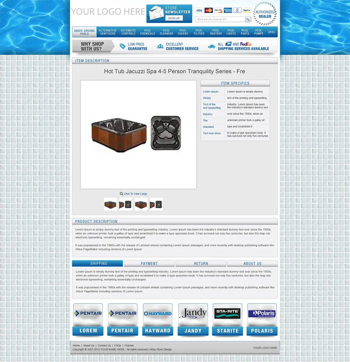 Skyzzy premade eBay listing template #17003 for home & garden