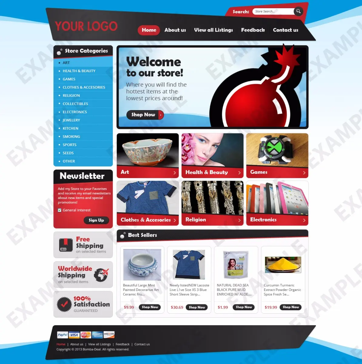 Ooba store design #1252 — premade eBay design preview