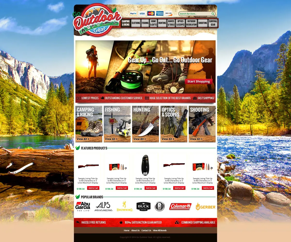 Go Outdoor Gear custom eBay store