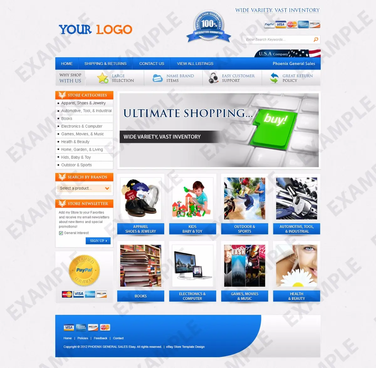 Jando store design #1202 — premade eBay design preview