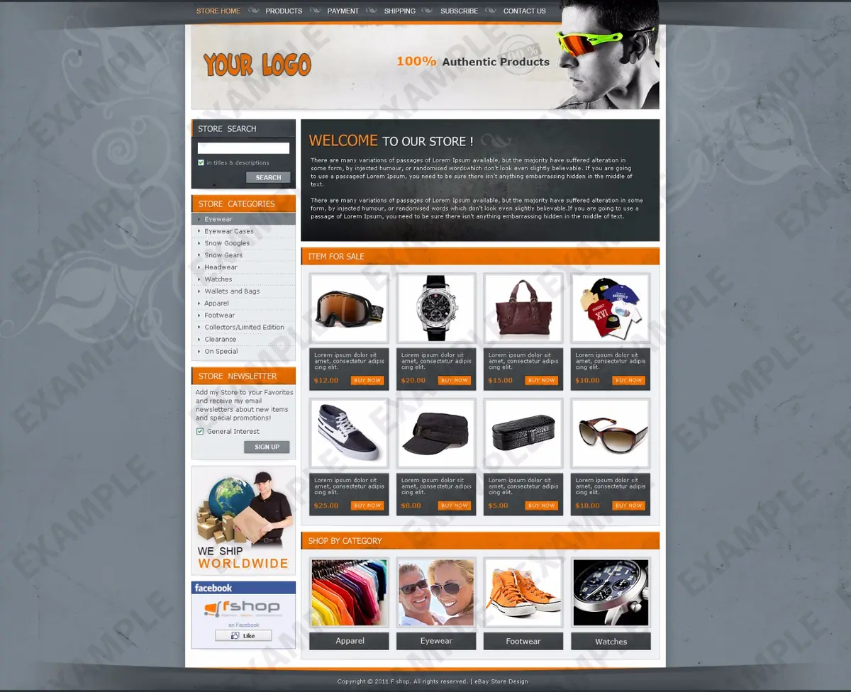 Riffcube store design #1208 — premade eBay design preview