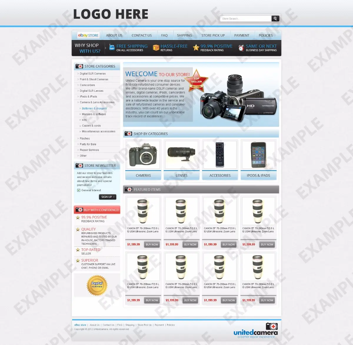 Avavee store design #1212 — premade eBay design preview