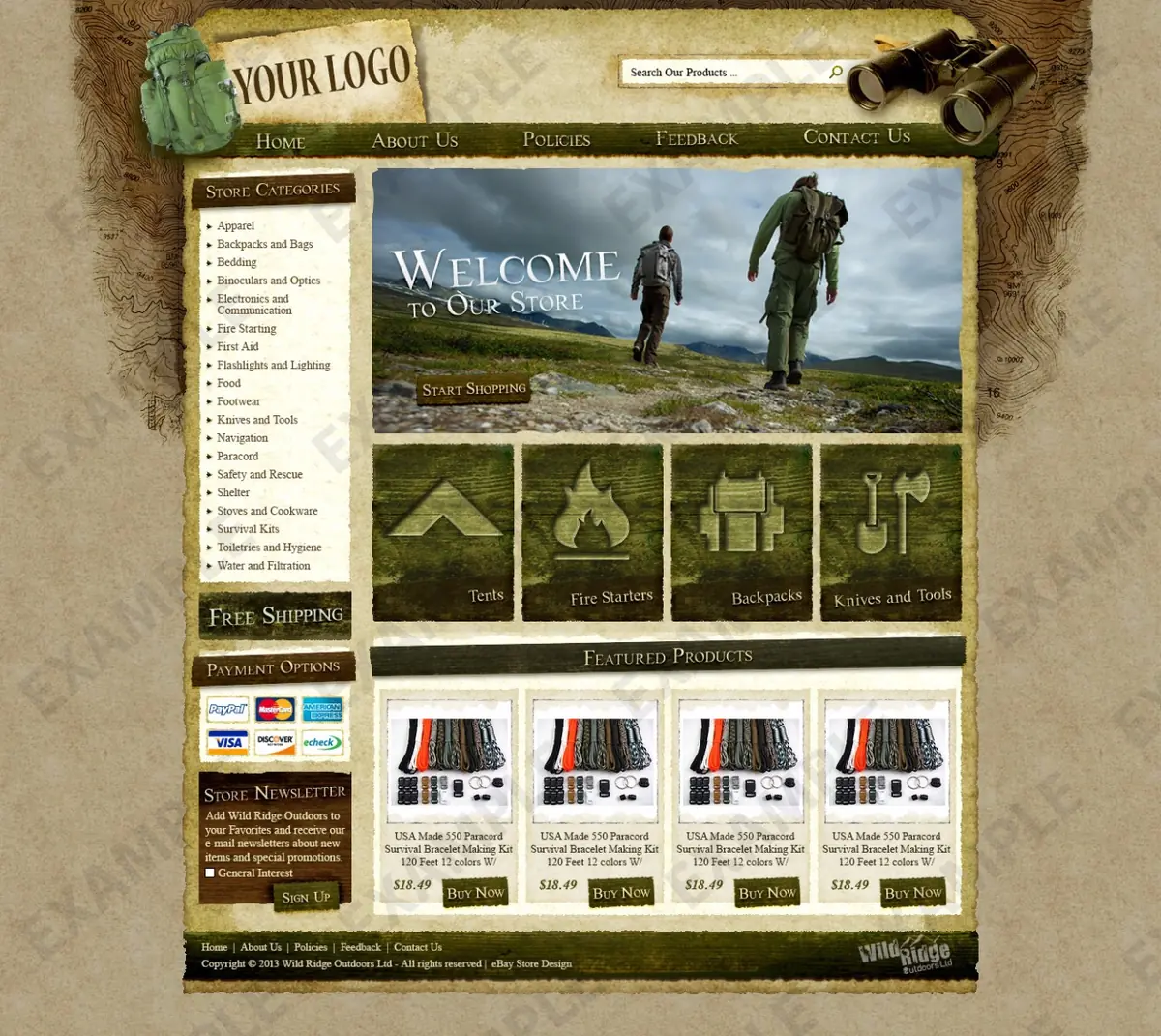 Fanyx premade eBay store design #1219 for sporting goods
