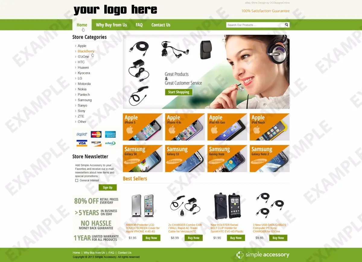 Blogvine store design #1222 — premade eBay design preview
