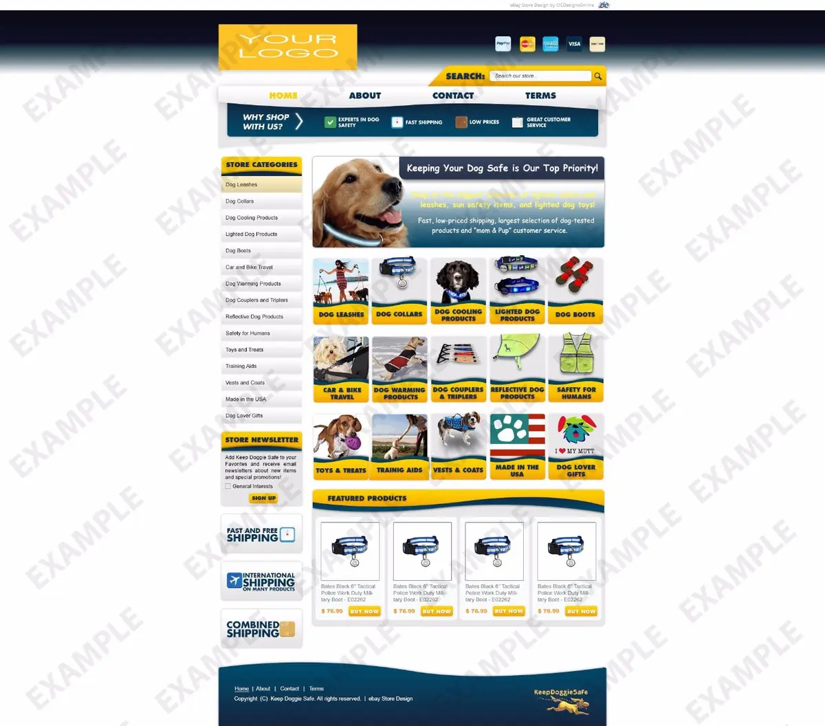 Skizzy premade eBay store design #1231 for pets
