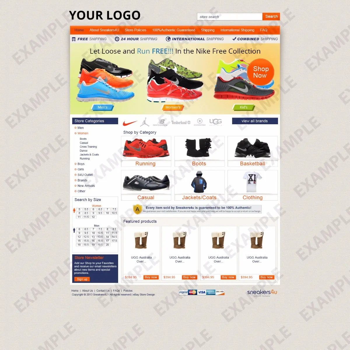 Teklinks store design #1232 — premade eBay design preview