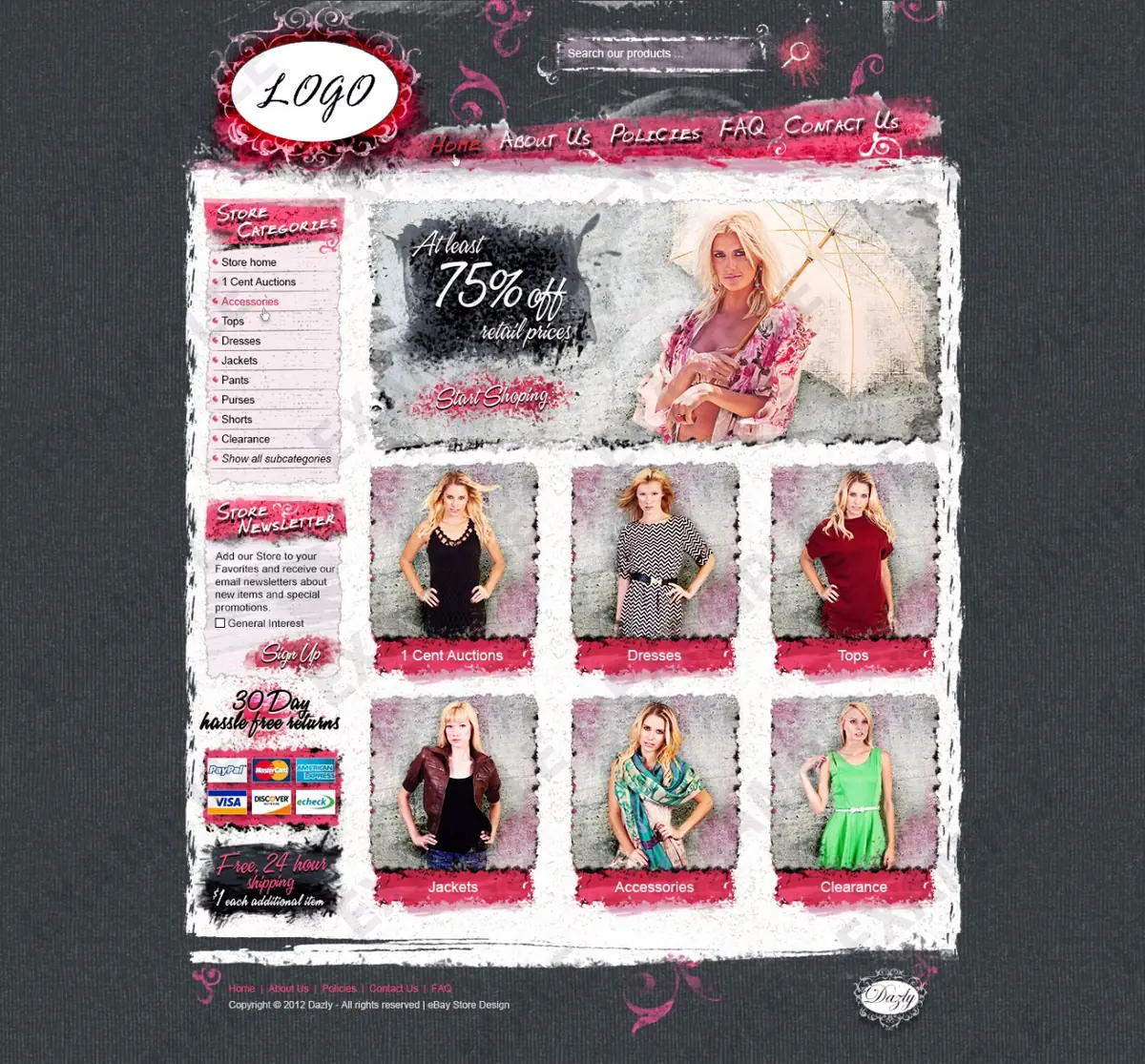 Abatz store design #1238 — premade eBay design preview