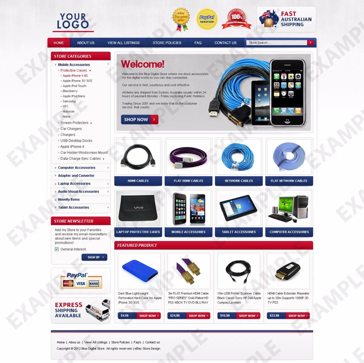 Fivedrive store design #1243 — premade eBay design preview