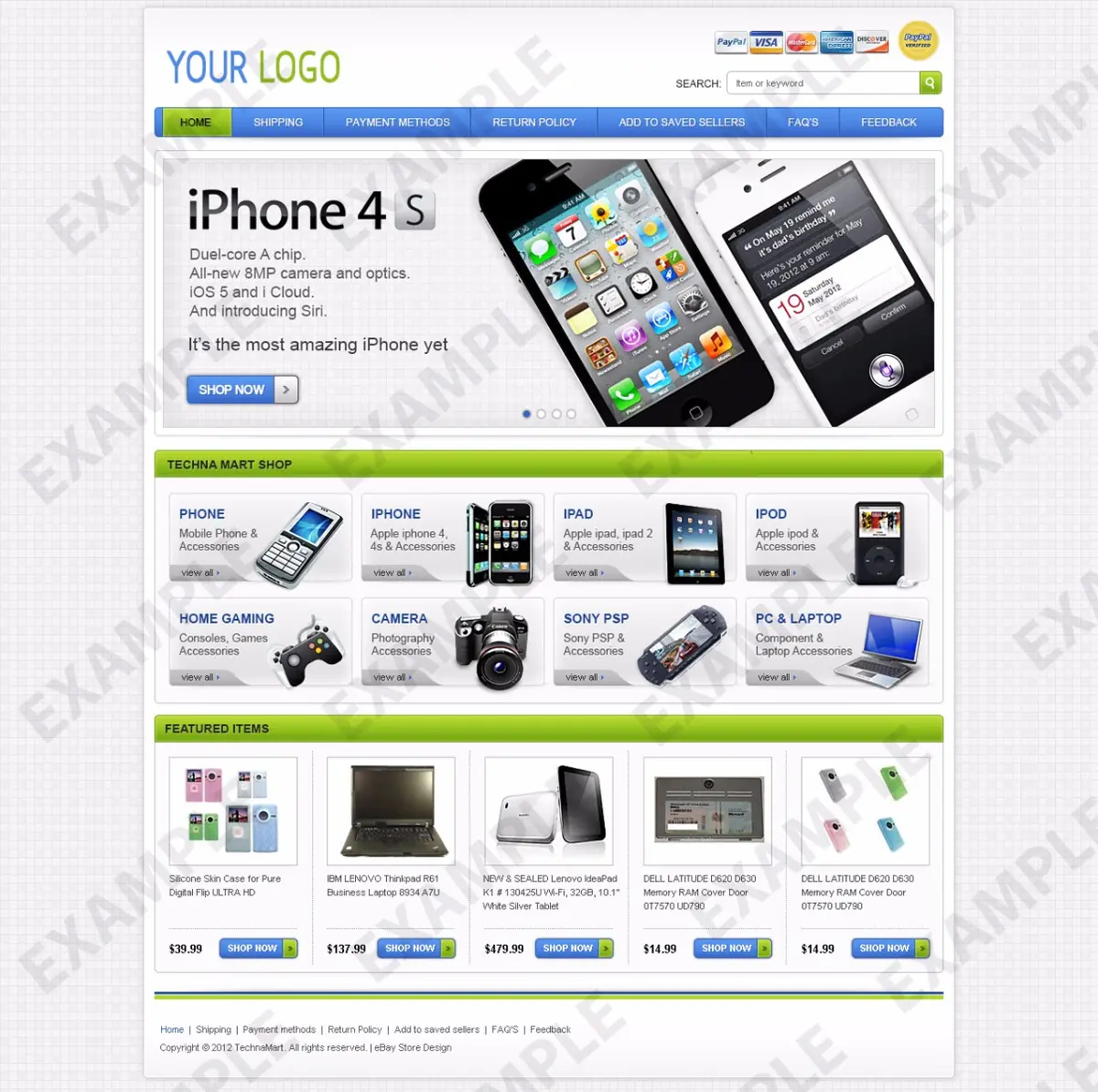Zante store design #1260 — premade eBay design preview