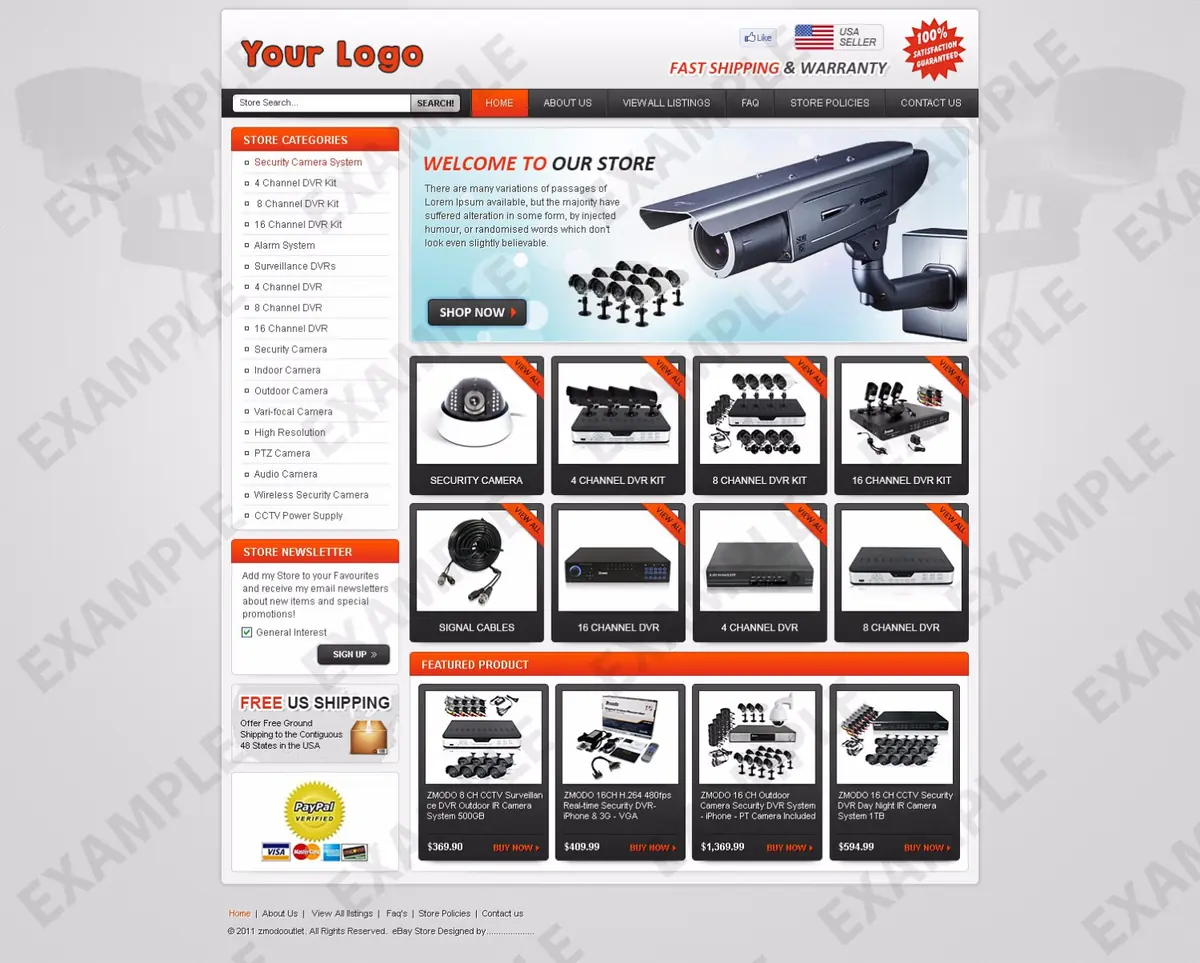 Thoughtblab premade eBay store design #1277 for electronics & cameras