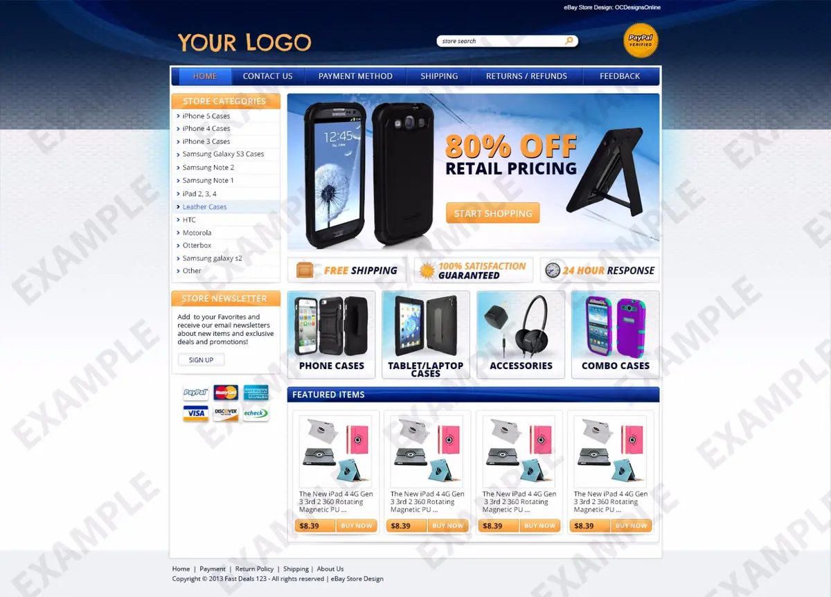 Twinte store design #1287 — premade eBay design preview