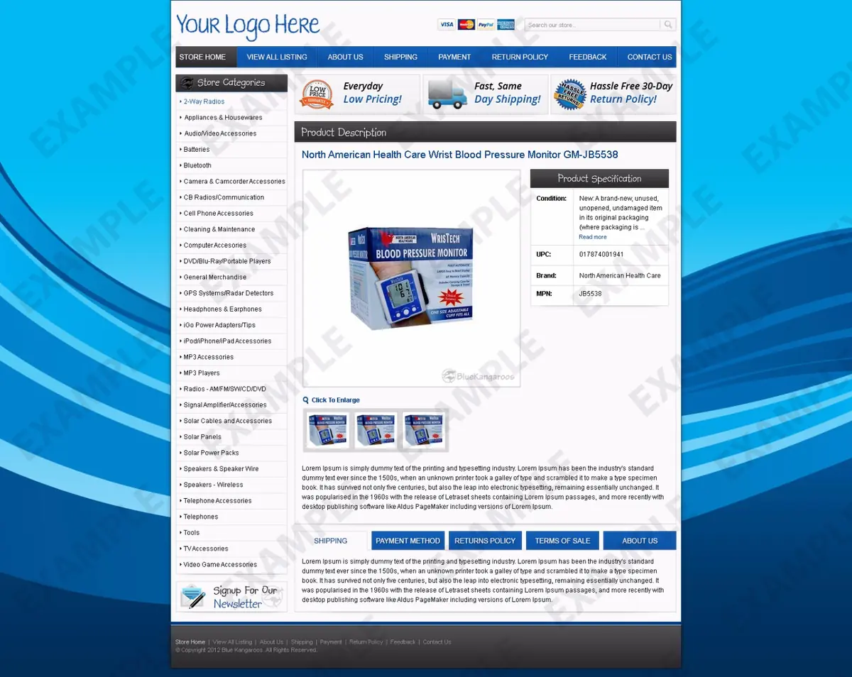 Worddog listing template #1308 — premade eBay design preview