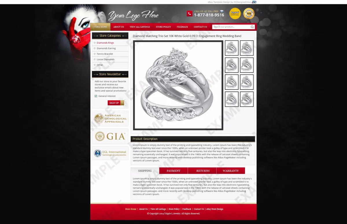 Chatwire listing template #1312 — premade eBay design preview