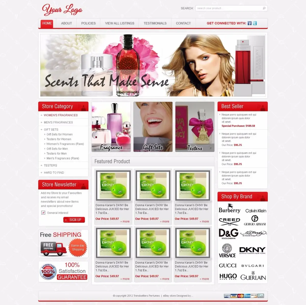 Teklist premade eBay store design #1328 for beauty