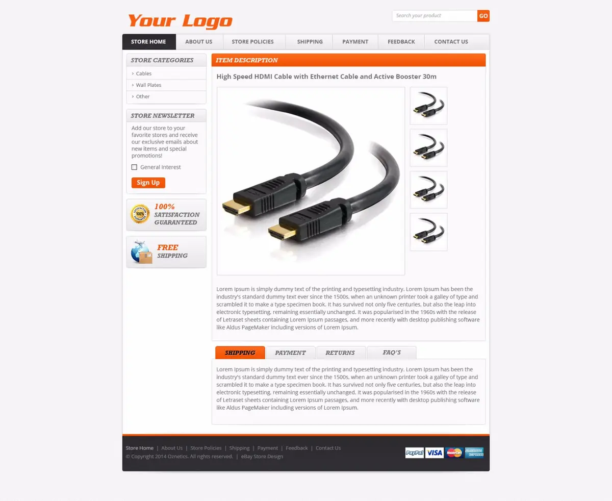 Wikidoo listing template #1332 — premade eBay design preview