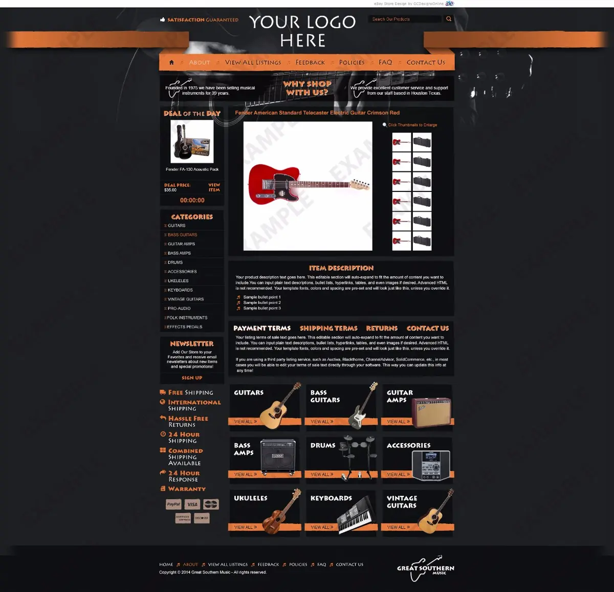 Jetspan listing template #1211 — premade eBay design preview