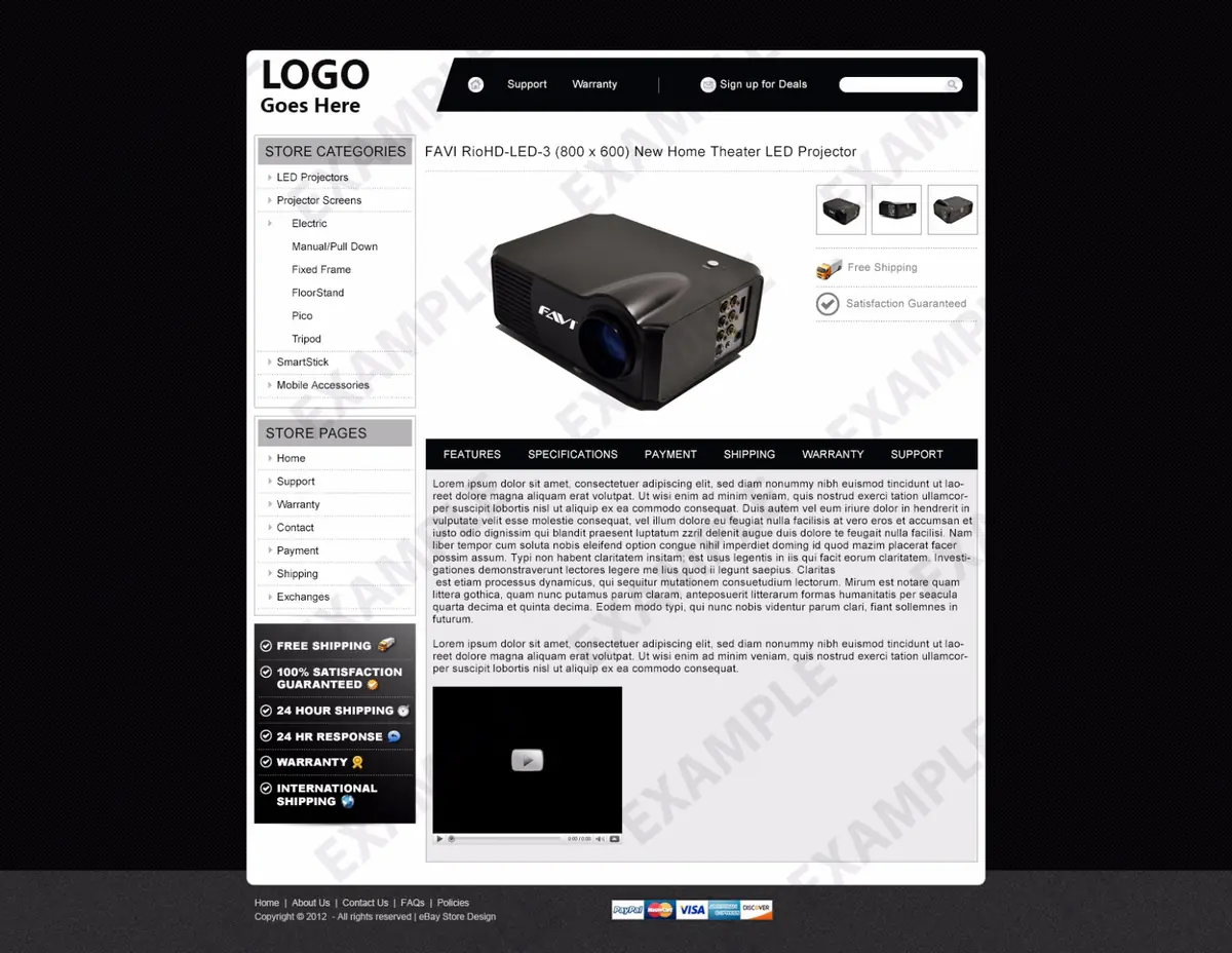 Flashspan listing template #1266 — premade eBay design preview