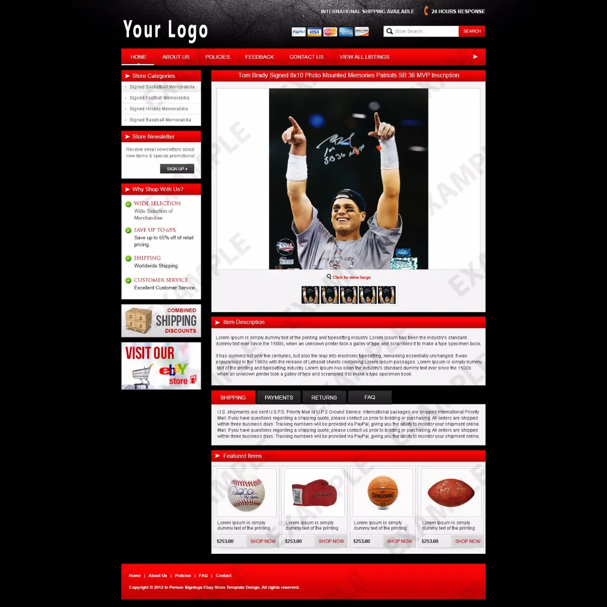 Edgesphere listing template #1276 — premade eBay design preview