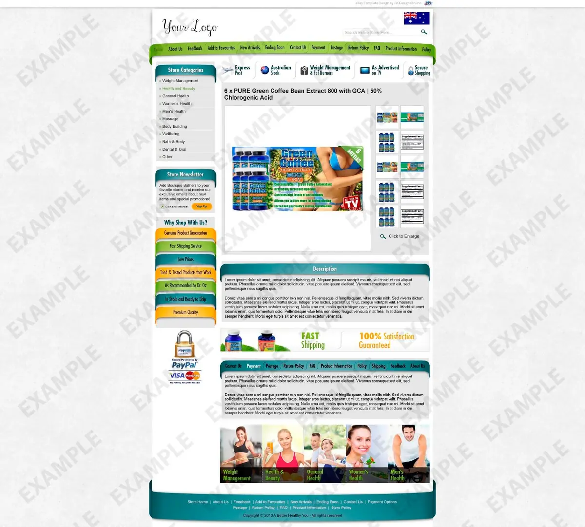 Micero listing template #1290 — premade eBay design preview