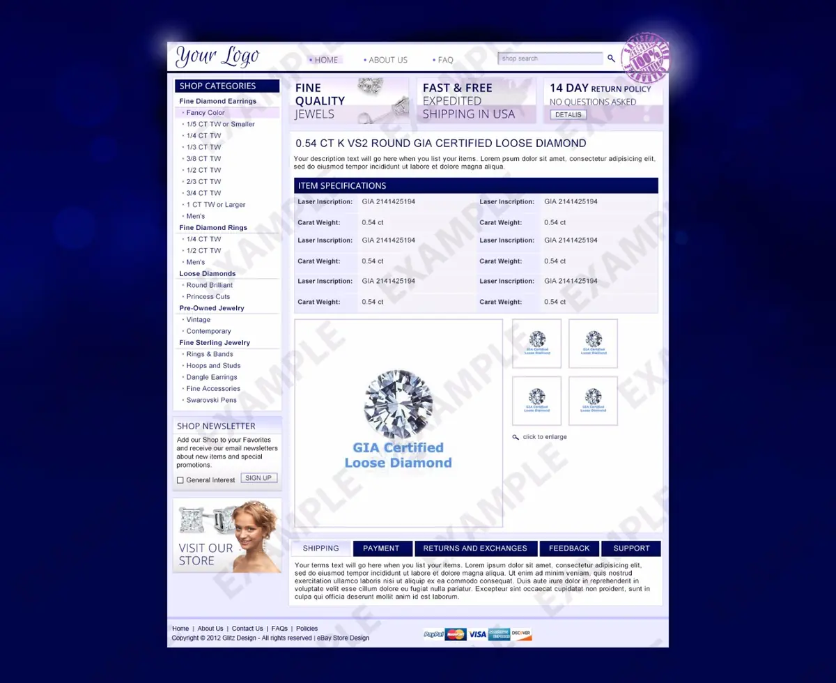 Babblebird listing template #1294 — premade eBay design preview
