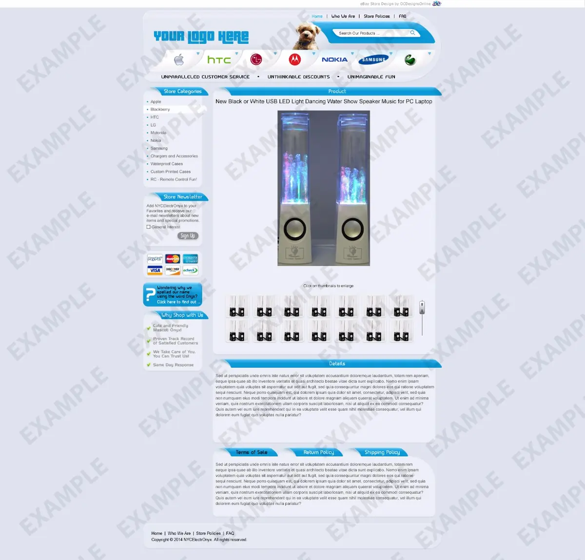 Roonyx listing template #1299 — premade eBay design preview