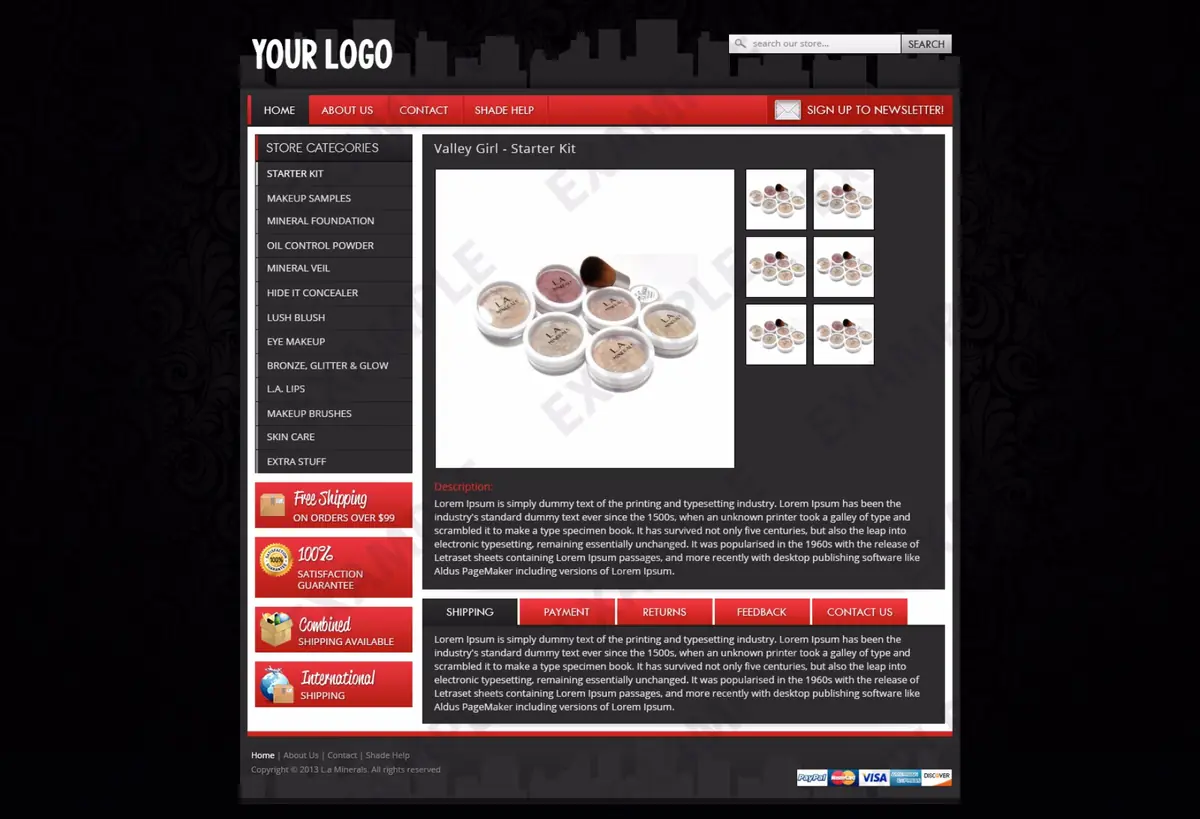 Bluepath listing template #1302 — premade eBay design preview
