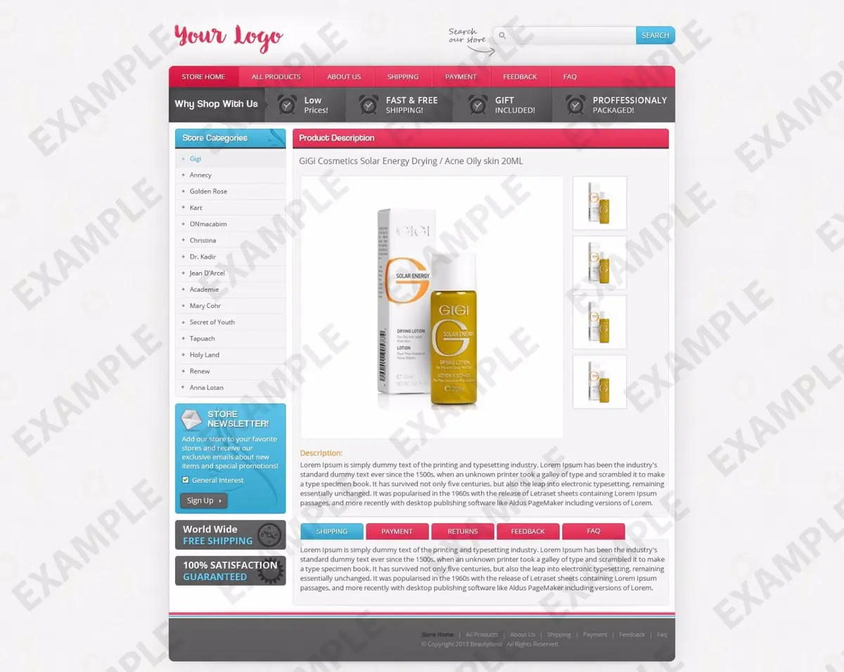 Jetster premade eBay listing template #1326 for beauty