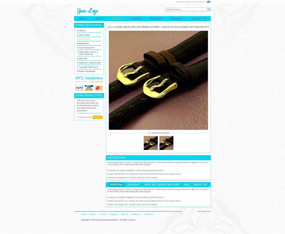 Favee listing template #1330 — premade eBay design preview