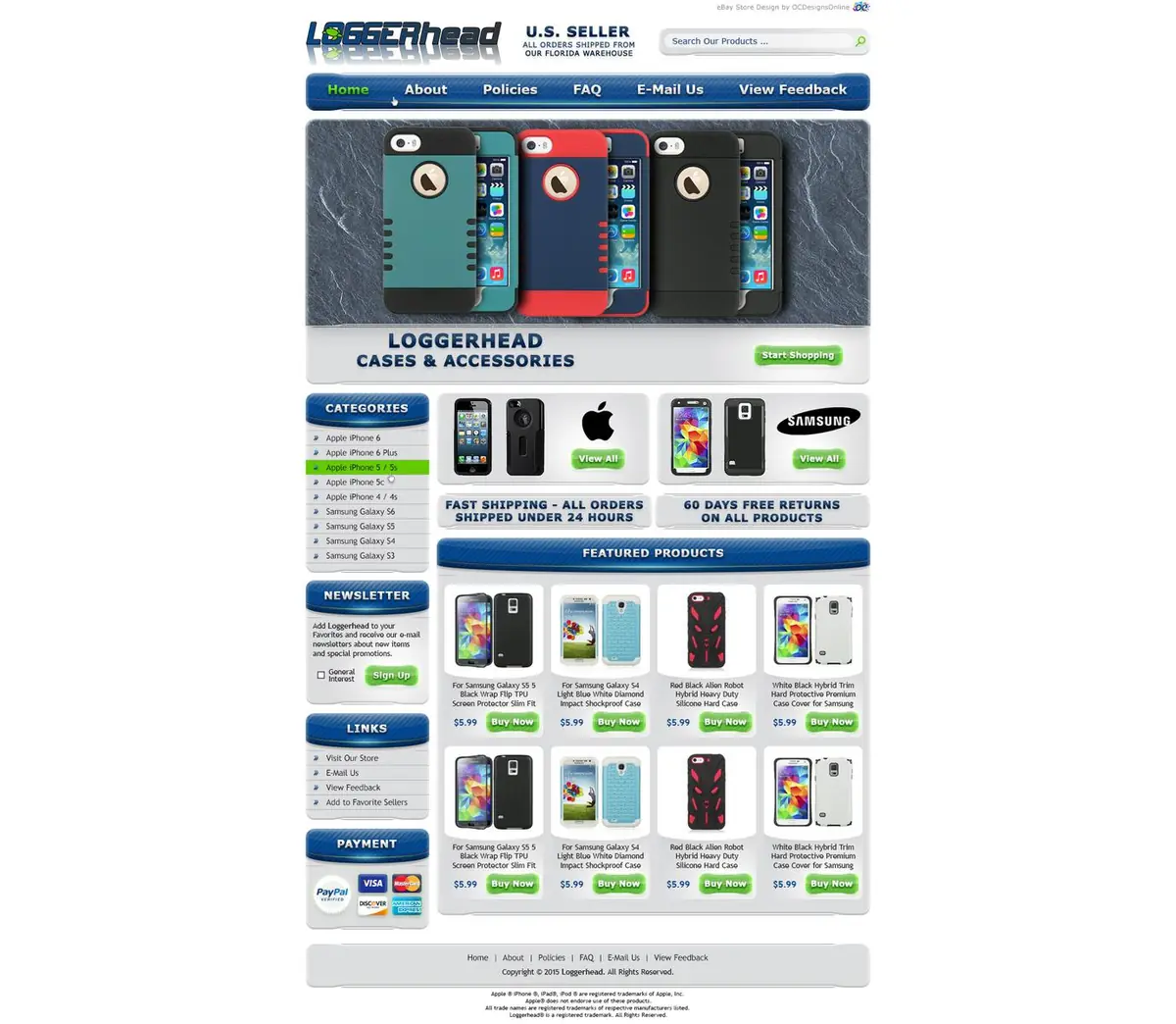 Camimm premade eBay store design #1415 for cell phones