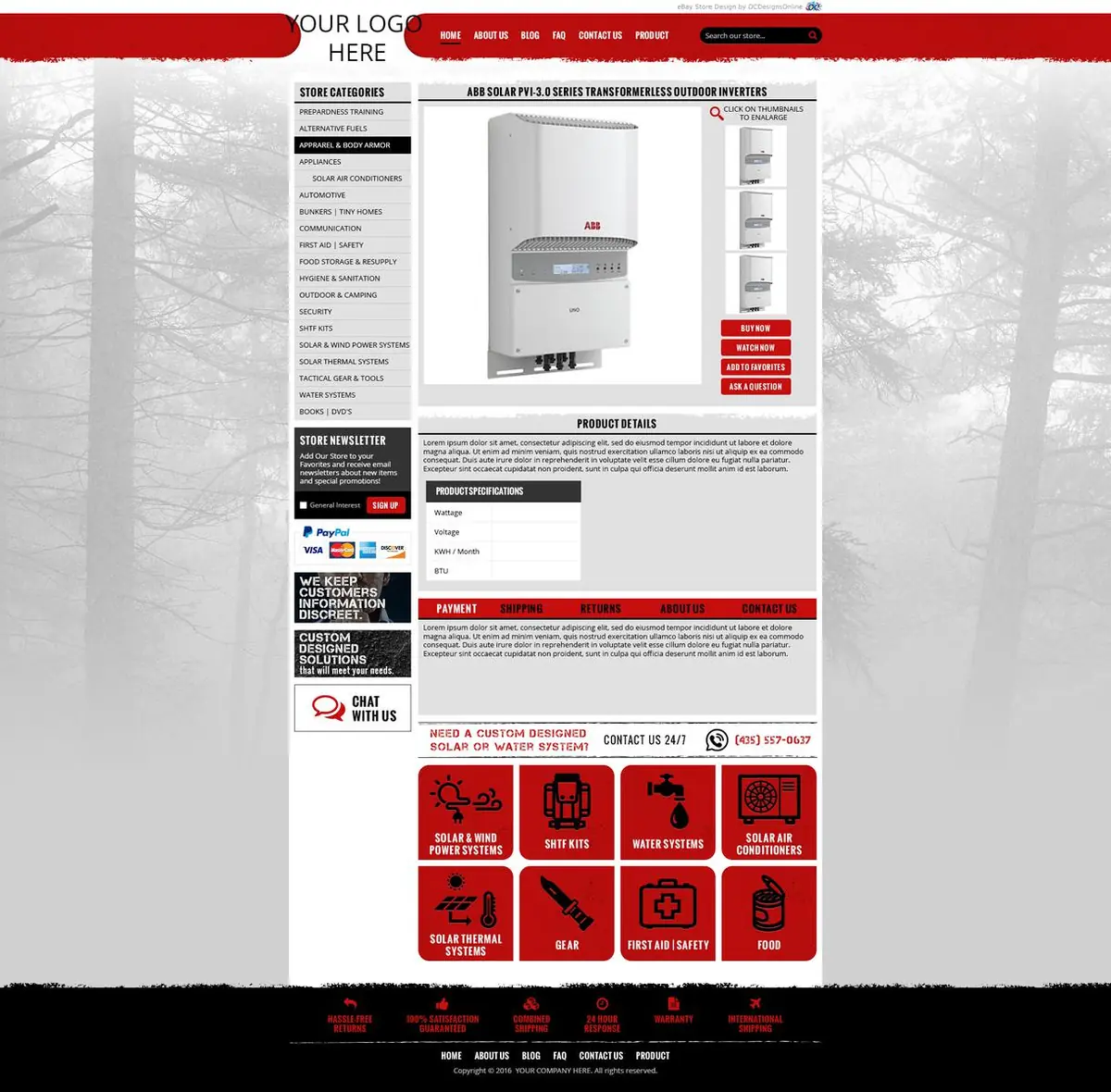 Babblebox premade eBay listing template #17002 for sporting goods