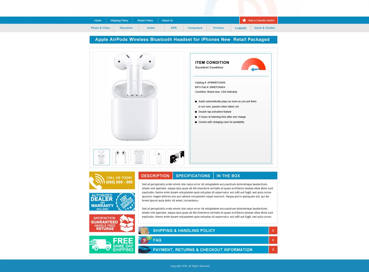 Digz Pro premade eBay listing template for any industry