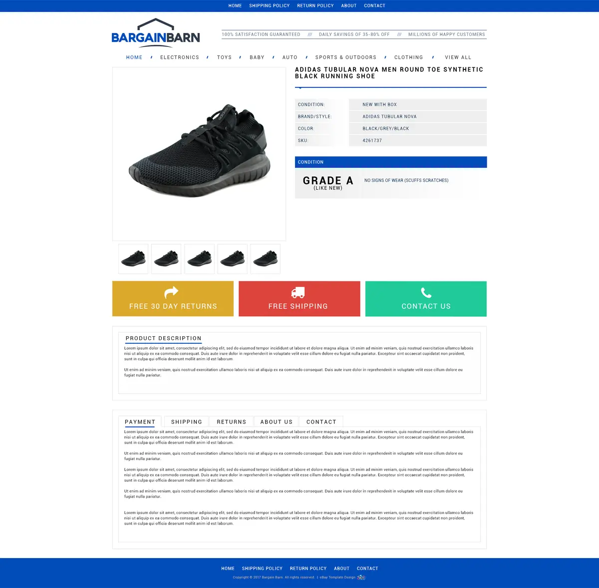 Bargain Barn premade eBay listing template #18005 for any industry