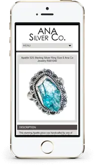 Ana Silver store on a phone