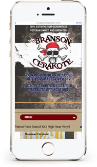Branson Cerakote store on a phone