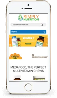 Simply Nutrition store on a phone