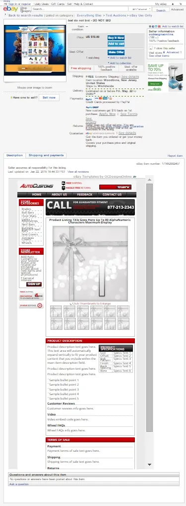 responsive eBay template