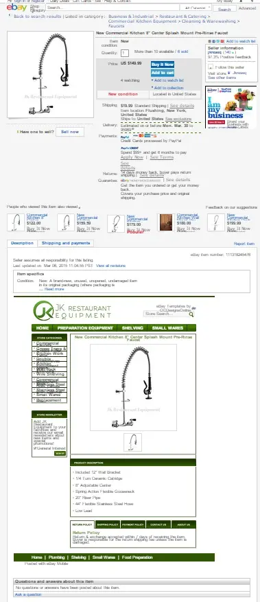 Custom eBay listing template