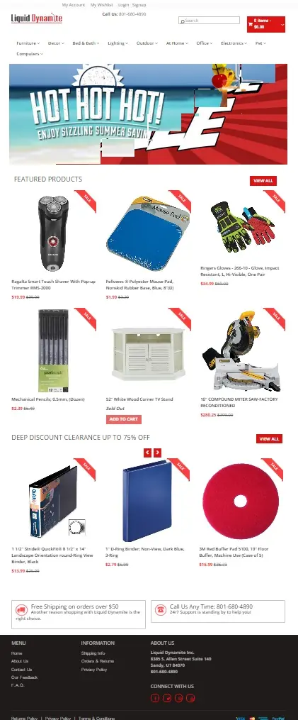 custom ecommerce site design